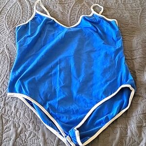 Blue stretch body suit